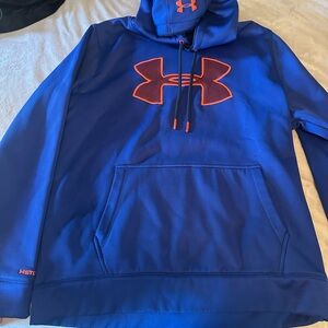 Under armor men’s Blue Hoodie with Orange Accents